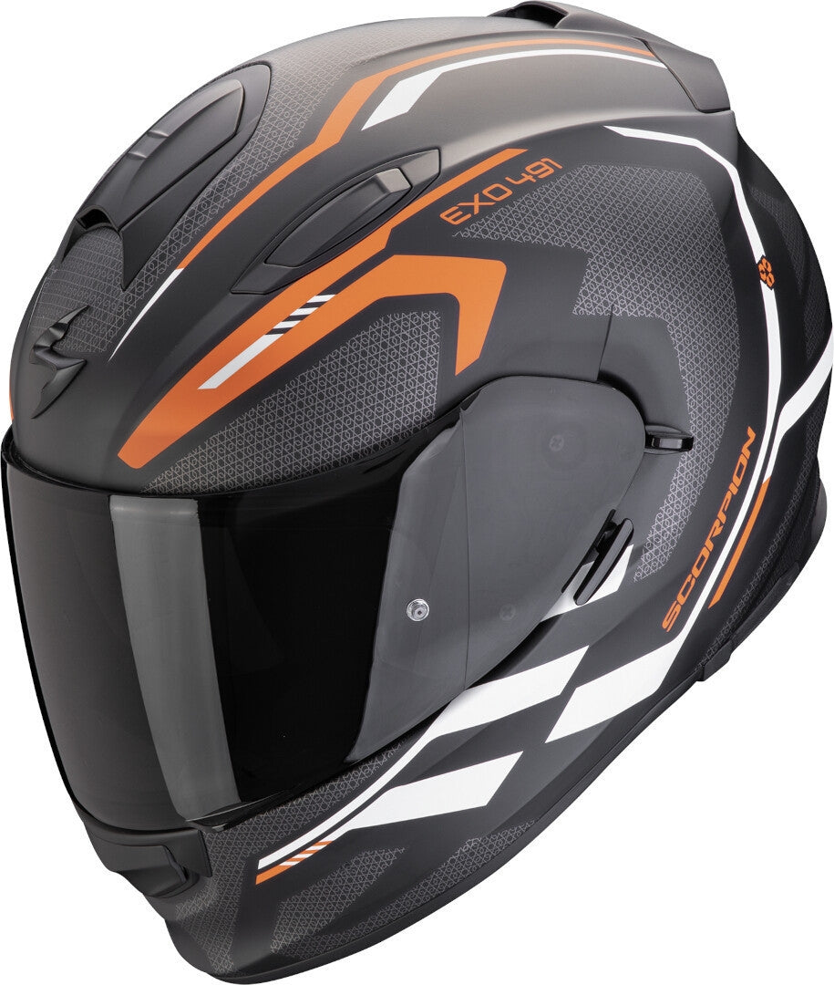 SCORPION - EXO 491 KRIPTA Negro Mate-Naranja-Blanco