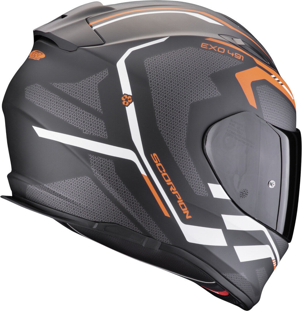 SCORPION - EXO 491 KRIPTA Negro Mate-Naranja-Blanco