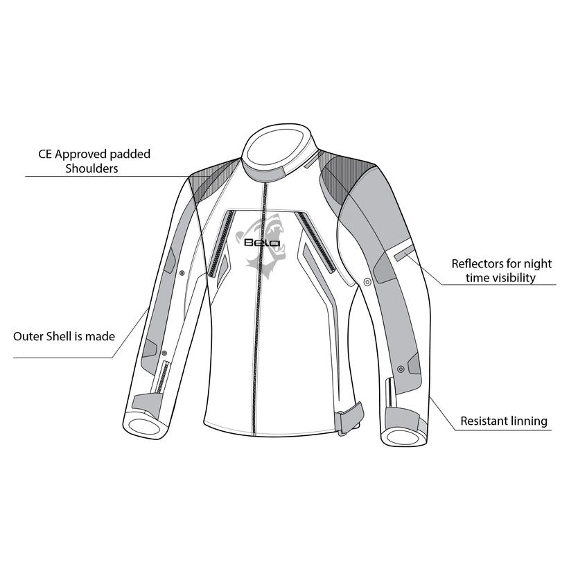 BELA ELANUR Senhora Moto Textil Casacos Preto Antracite Rosa