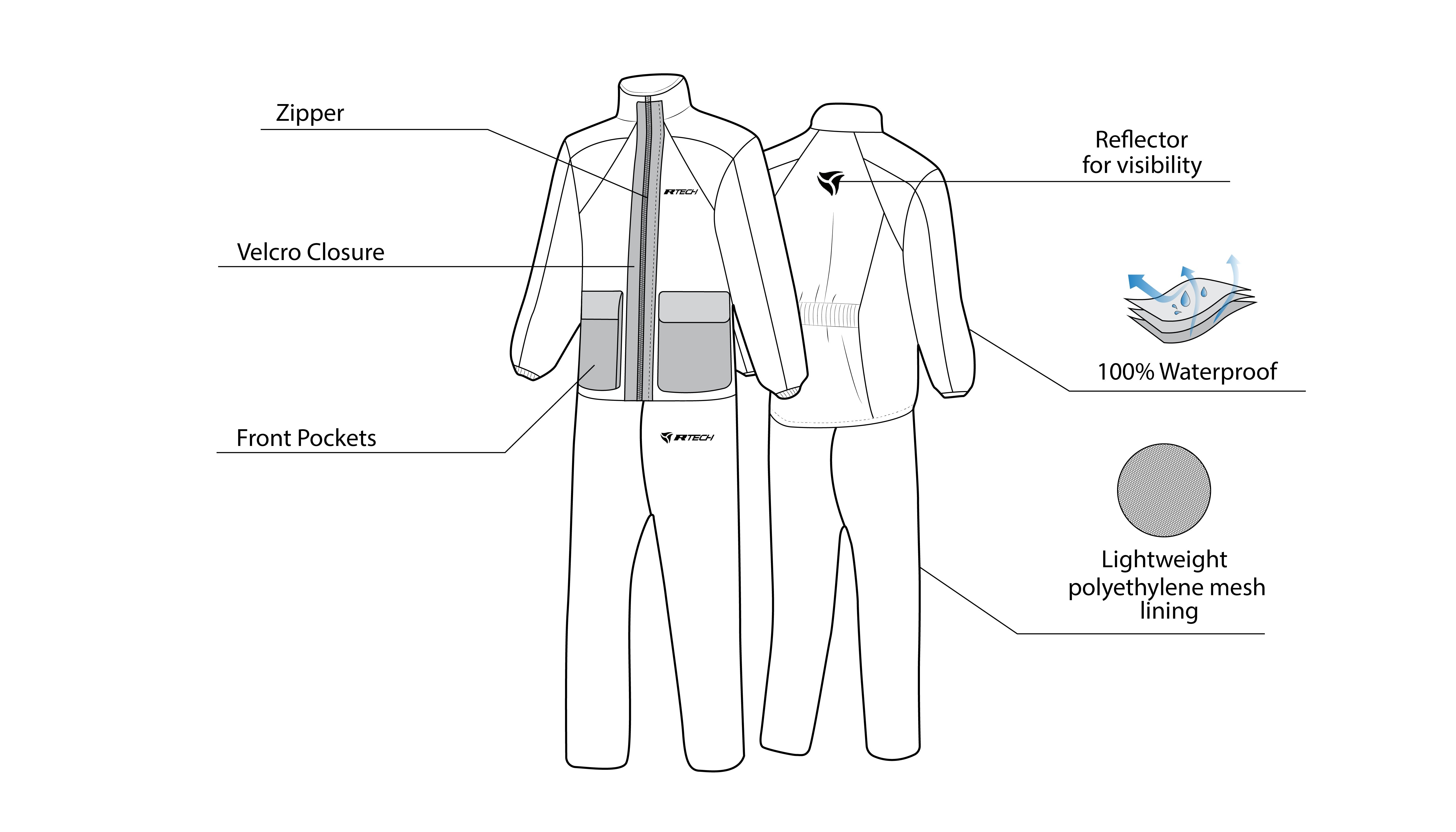 BELA 1 PC Camou Impermeable Moto Fatos Preto Vermelho – 3 – Maximomoto PT