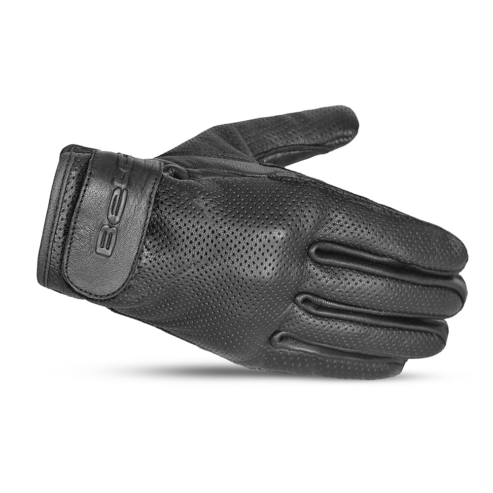 BELA CAFE AIR Moto Couro Luvas Preto