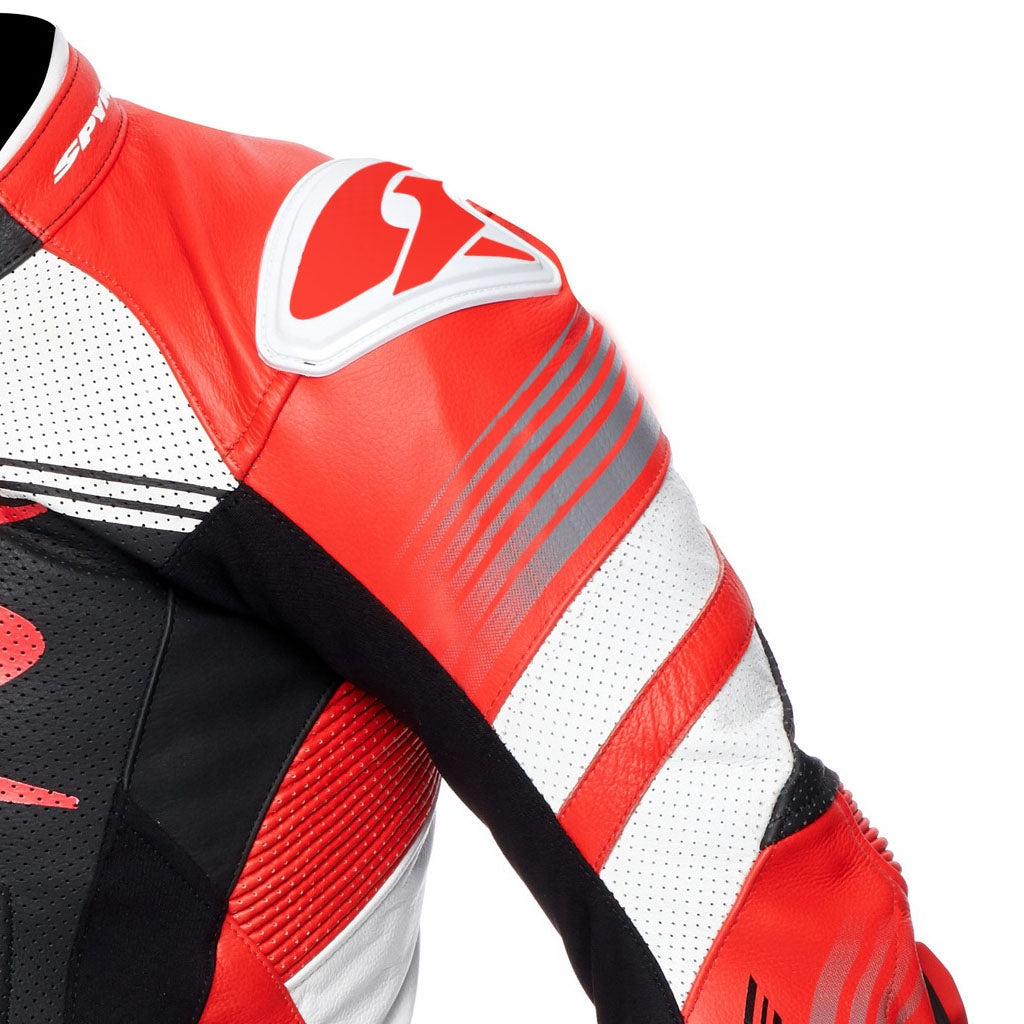 SPYKE - ESTORIL RACE 1PC SUIT BLACK/WHITE/FLUO RED - SECURTEX MOTOR S.L (t/a MaximoMoto)