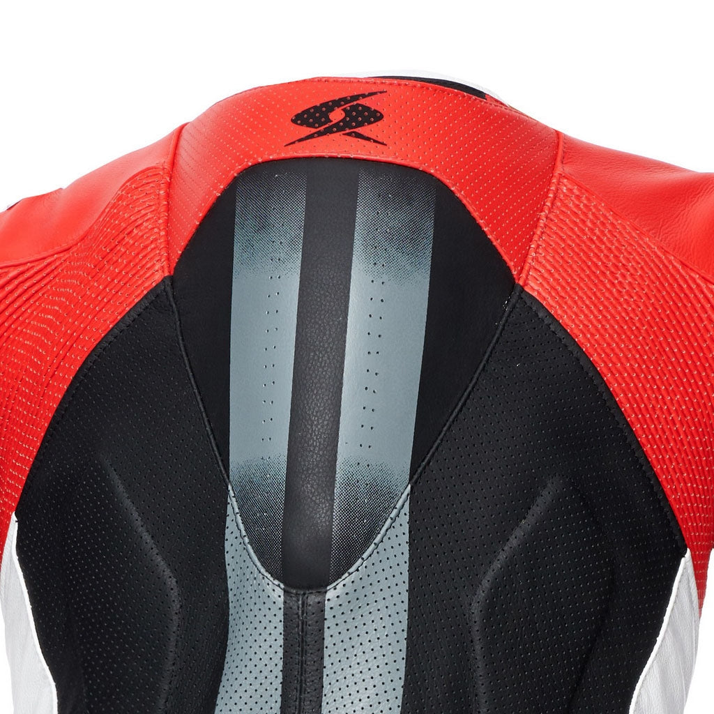 SPYKE - ESTORIL RACE 1PC SUIT BLACK/WHITE/FLUO RED - SECURTEX MOTOR S.L (t/a MaximoMoto)