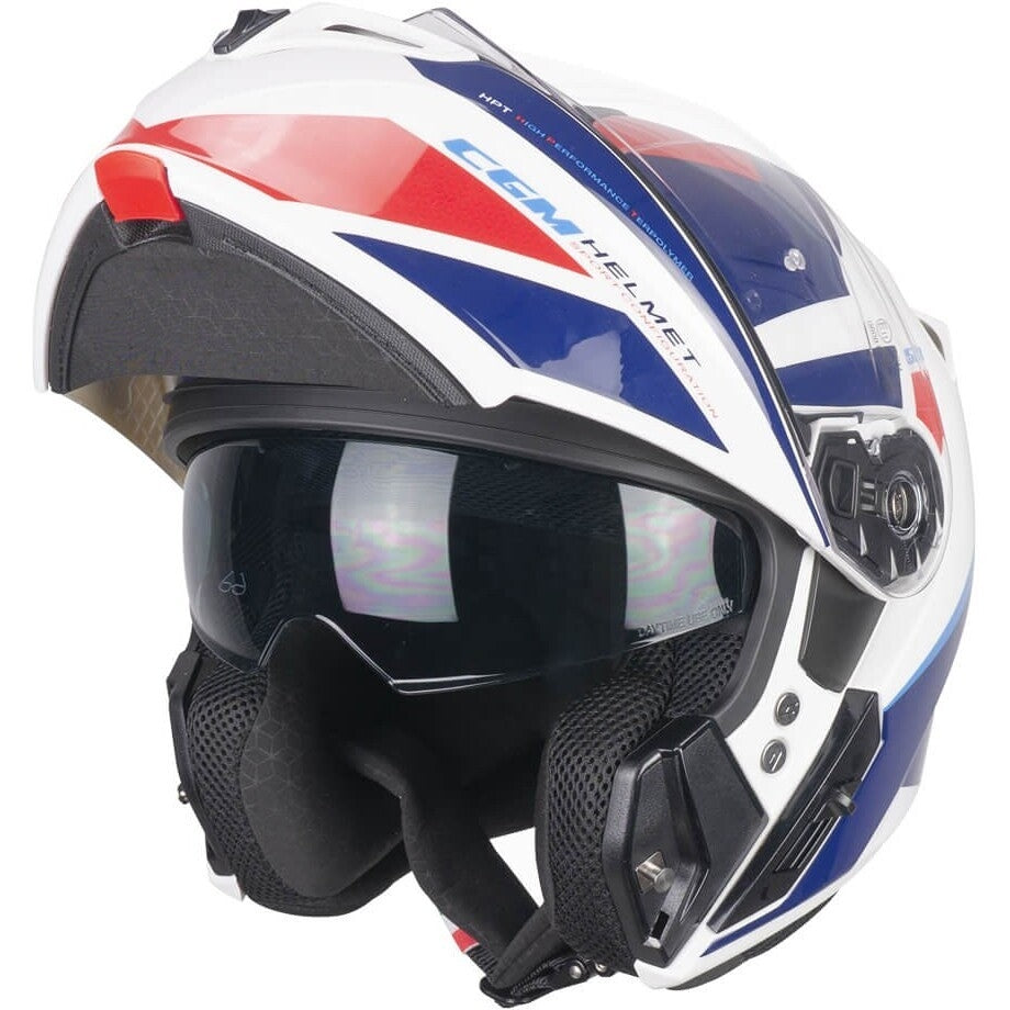 CGM 568S BER SPORT DOBRAMENTO MODULAR CAPACETES MOTO BRANCO AZUL