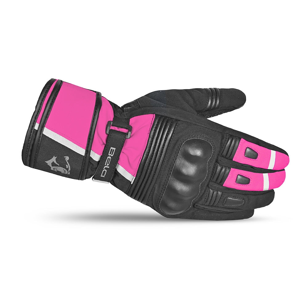 BELA ICE WINTER WP Senhora Moto Textil Luvas Preta Rosa