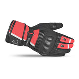 BELA ICE WINTER WP Moto Couro Luvas Preto Vermelho