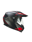 CGM 666G Twin Ranger Casco De Moto Aventura Negro Mate Rojo