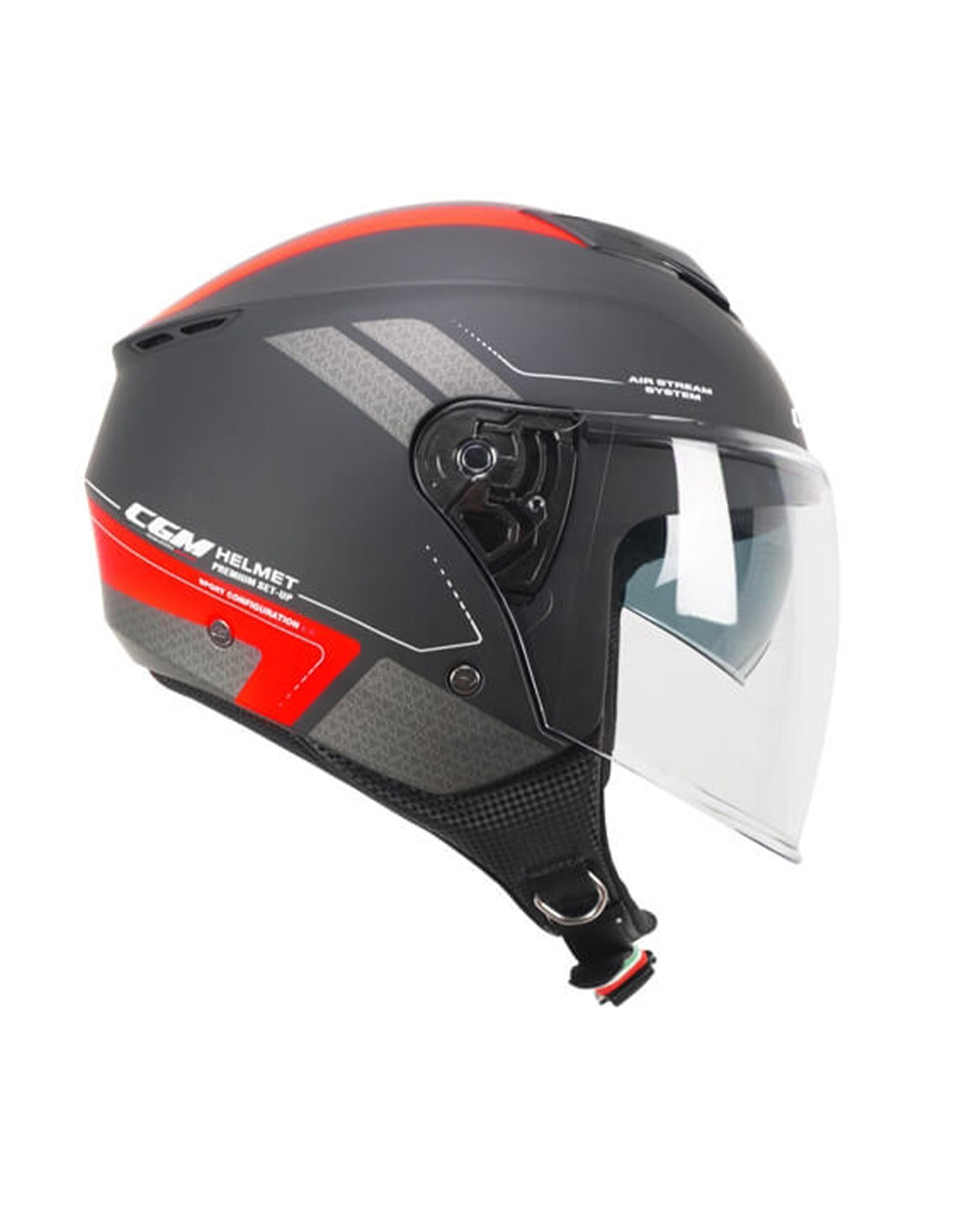 CGM 126G IPER CITY Casco de Moto negro rojo