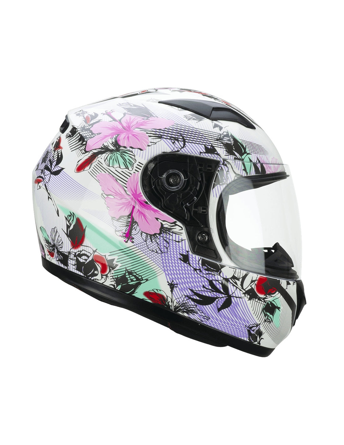CGM 265S LUCKY MUSIC Integral Moto Casco Bianco Rosa