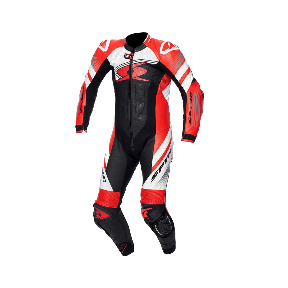 SPYKE - ESTORIL RACE 1PC SUIT BLACK/WHITE/FLUO RED - SECURTEX MOTOR S.L (t/a MaximoMoto)