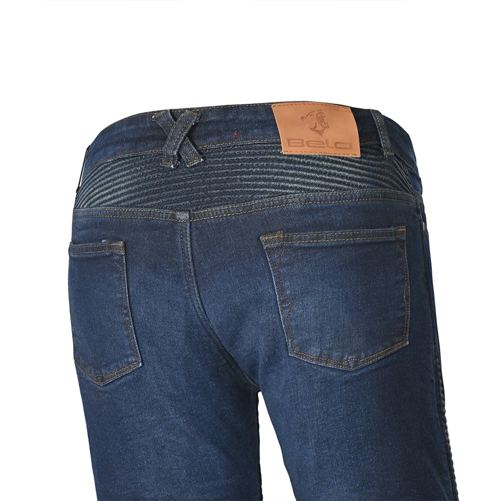 BELA URBAN Denim Jeans Moto Senhora Calcas Oscura Azul
