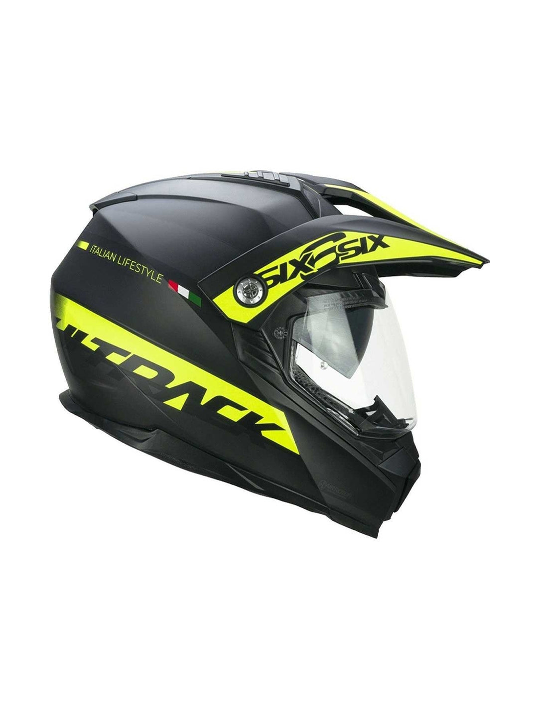 CGM 666S TWIN HITRACK Casco Todoterreno Negro Mate Amarillo