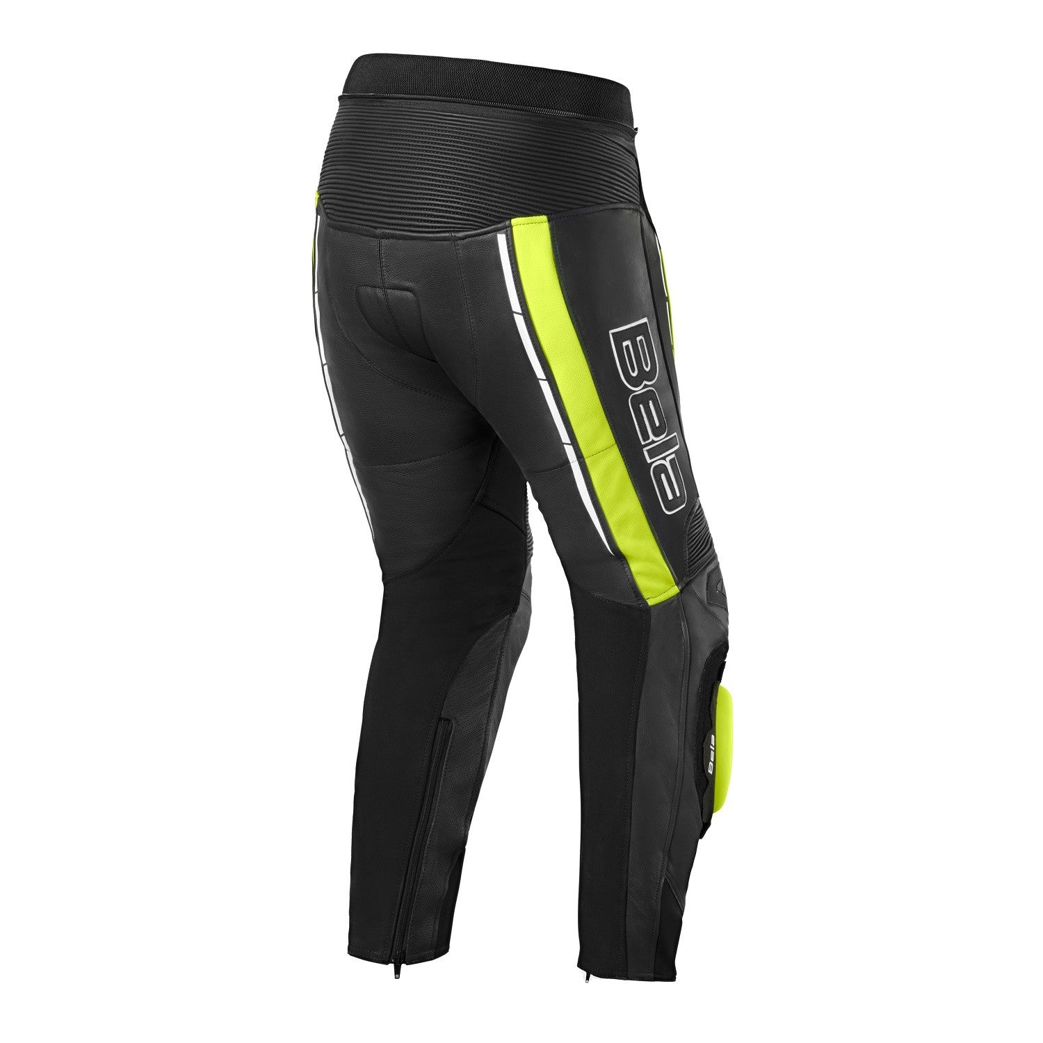 BELA ROCKET Couro Moto Homem Calças Preto Fluorescente Amarelo
