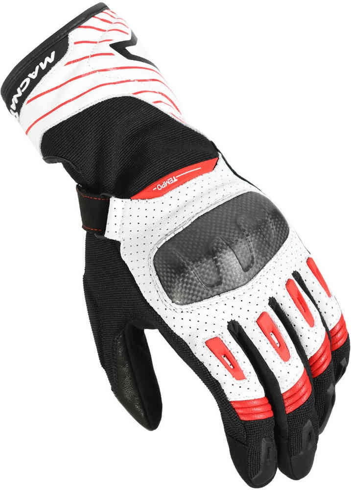 Macna Tempo Perforated Gloves Black/White/Red – 2 – Maximomoto PT