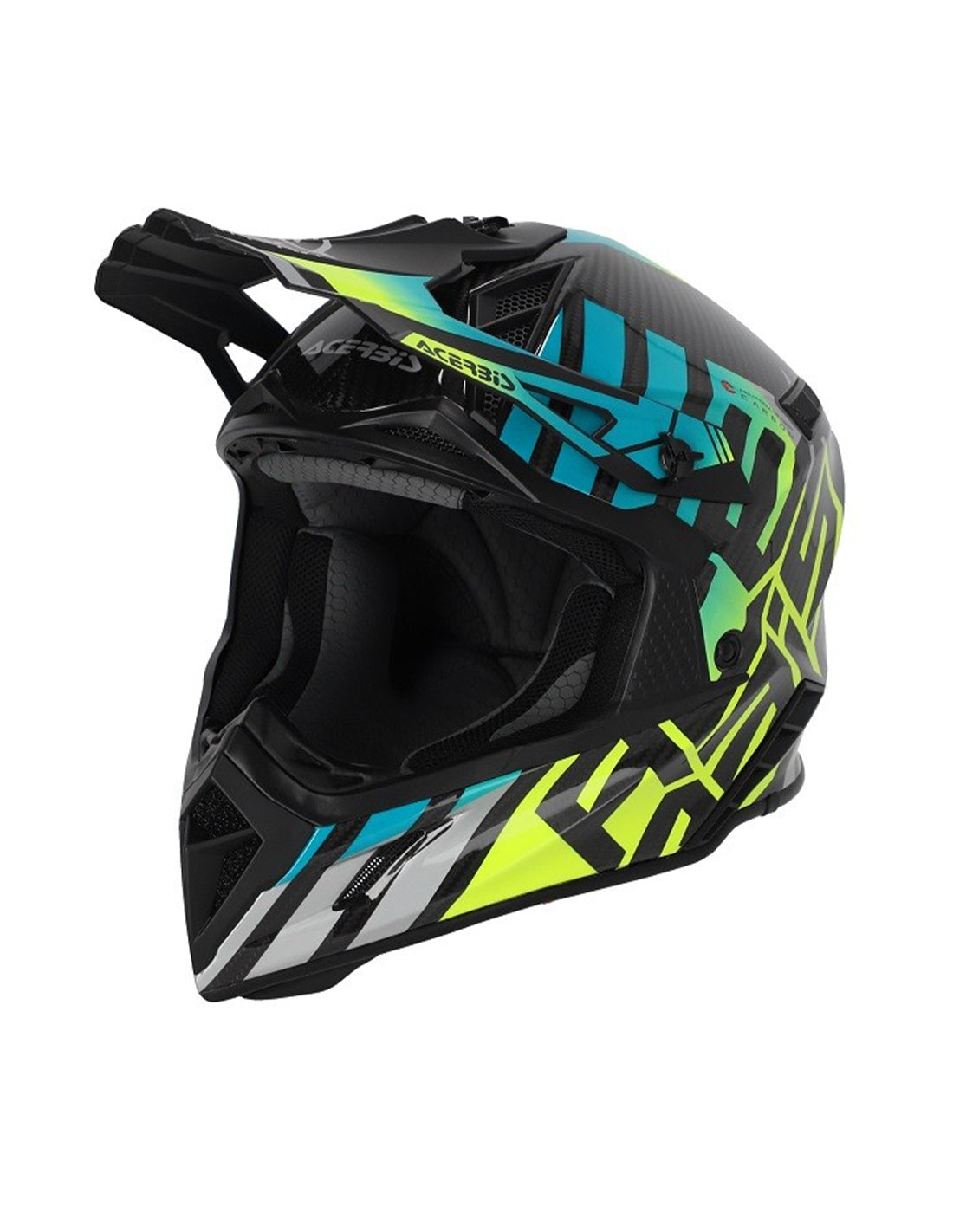 ACERBIS - CASCO STEEL CARBON 2206 TURCHESE/GIALLO FLUO