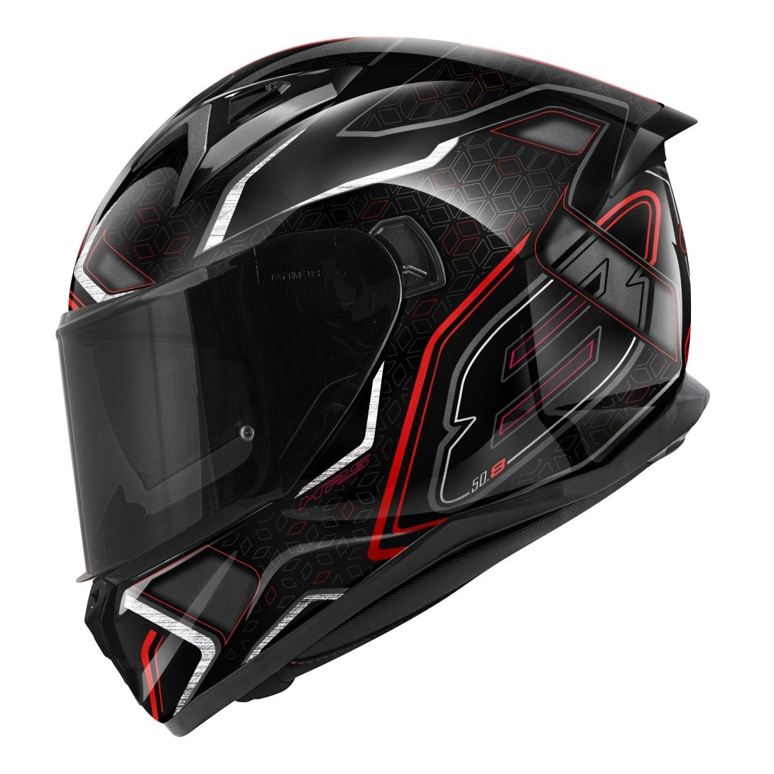GIVI 50.8 MYSTICAL MOTO CAPACETE INTEGRAL PRETO VERMELHO TITÂNIO