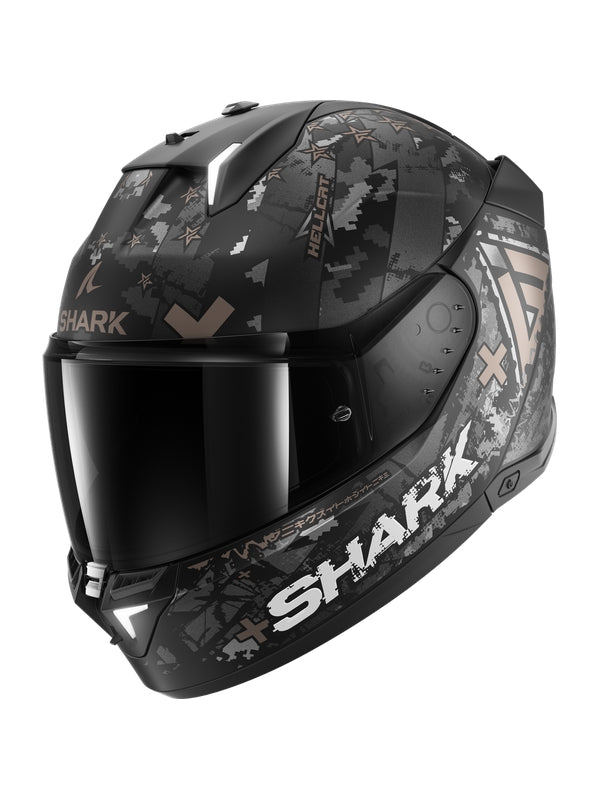 SHARK SKWAL I3 HELLCAT CAPACETE INTEGRAL MOTO PRETO CROMADO ANTRACITE