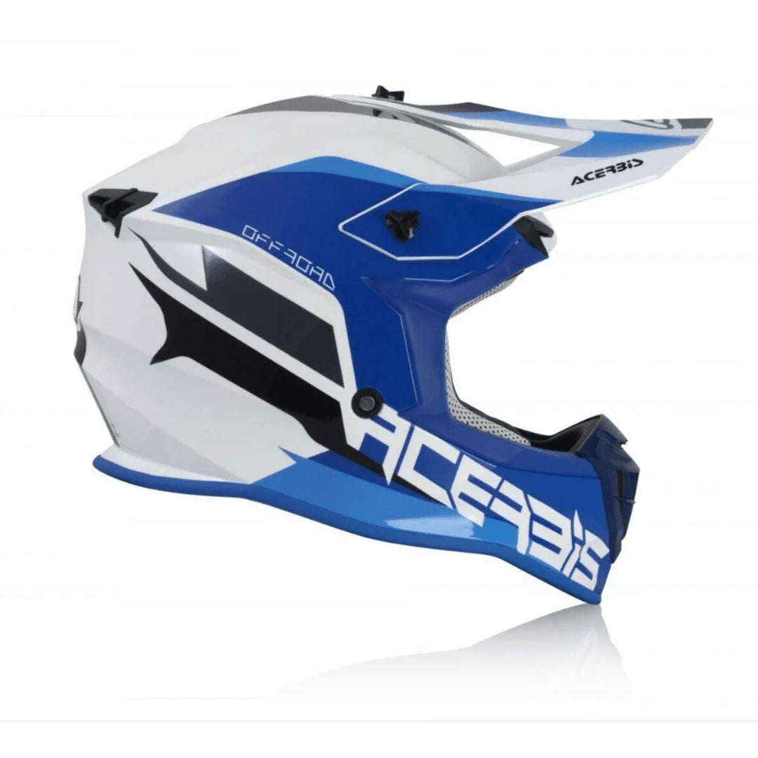 ACERBIS LINEAR MOTO MOTOCROSS CAPACETE BRANCO AZUL