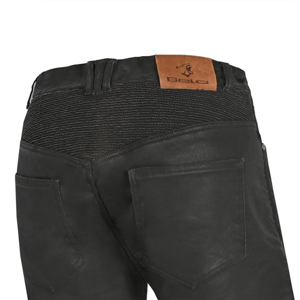 BELA BOSTON WAX Jeans Moto Black Pants – 10 – Maximomoto PT