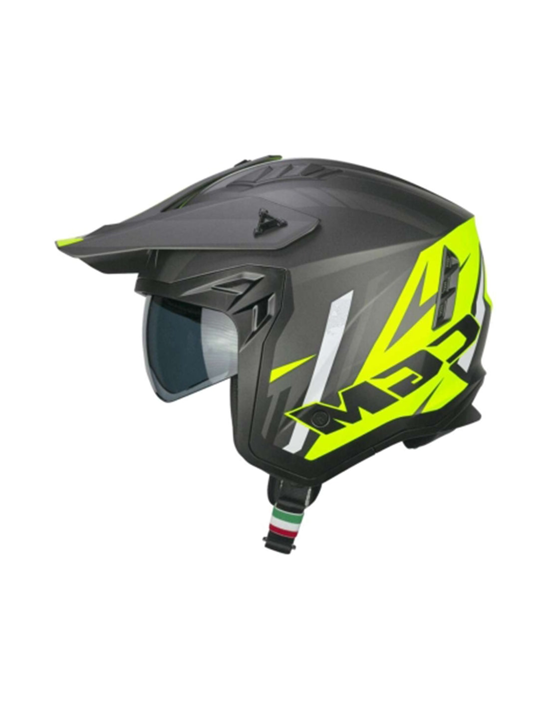 CGM 155X Rush Moto Jet Casco Amarillo Grafito fluorescente Mate