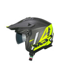 CGM 155X Rush Moto Jet Casco Amarillo Grafito fluorescente Mate