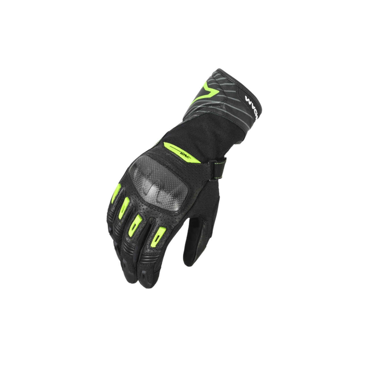 Macna Tempo Luvas perforados Black/fluo yellow