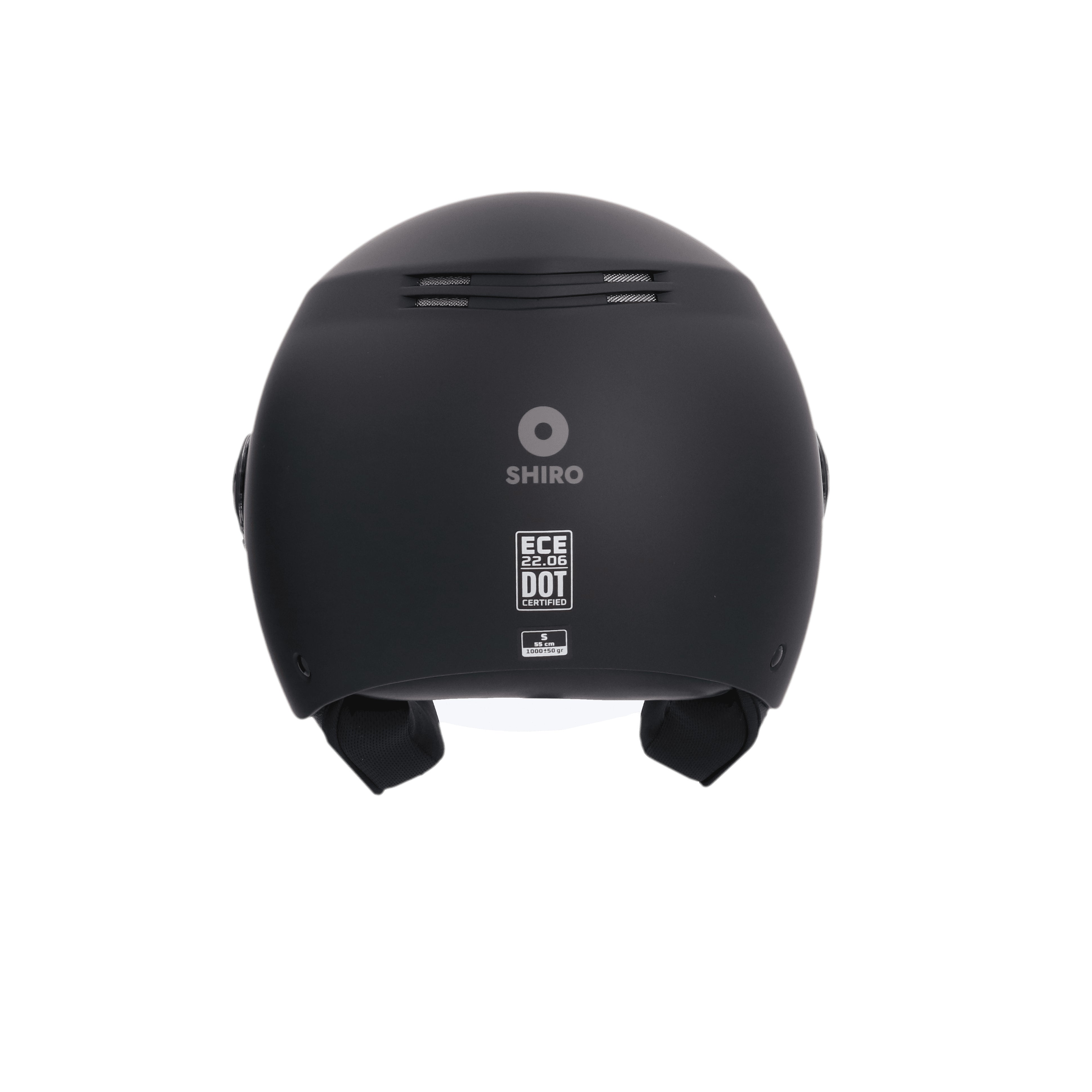 SHIRO SH-62 KIOTO MONOCOLOR Moto Jet Capacete Preto Matt – 5 – Maximomoto PT