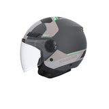 SHIRO KYOTO KALOS Moto Rosto Aberto Capacete Cinza Fosco