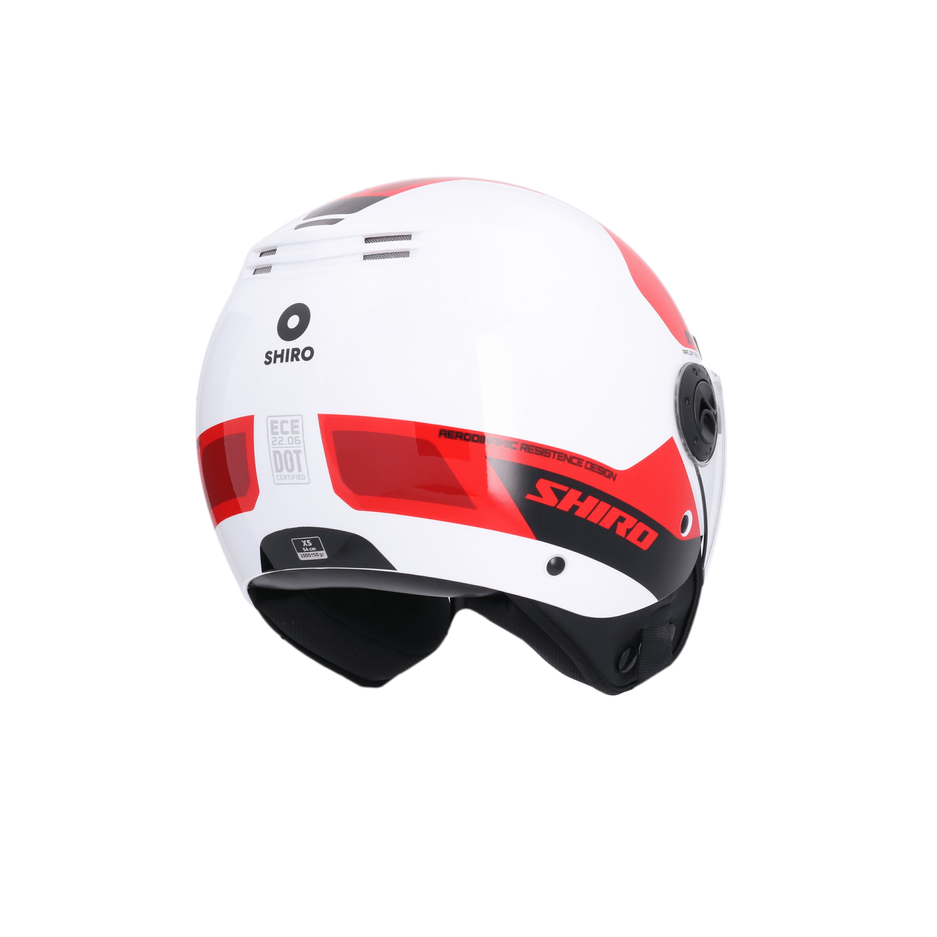 SHIRO KIOTO KALOS Moto Rosto Aberto Capacete Branco Vermelho – 5 – Maximomoto PT