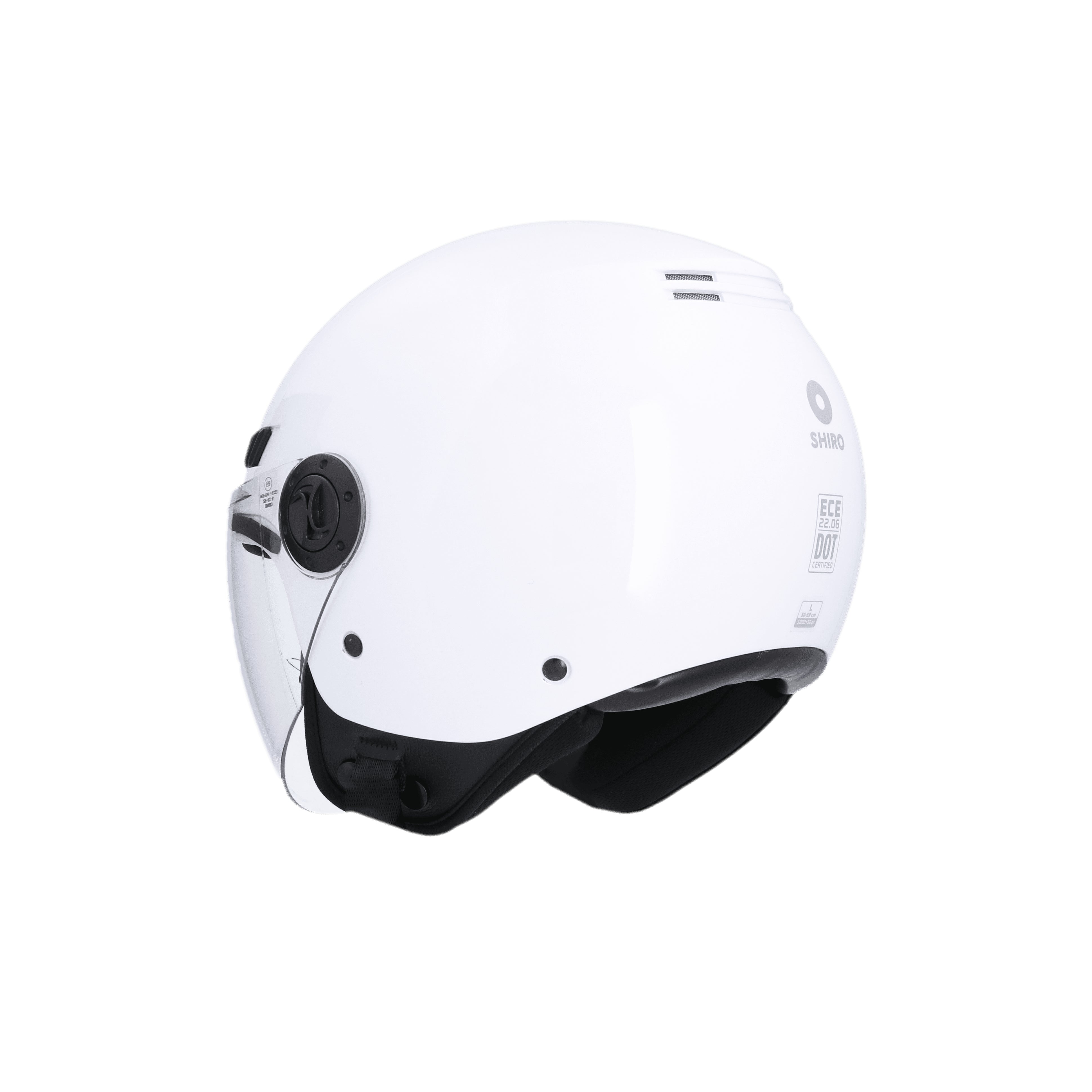SHIRO SH-62 KIOTO MONOCOLOR Moto Jet Capacete Branco – 4 – Maximomoto PT