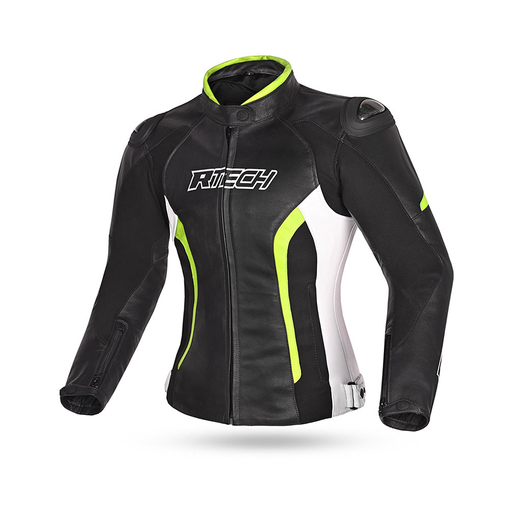 R-TECH TOM RIDER Moto Senhora Casacos Preto Fluorescente Amarelo