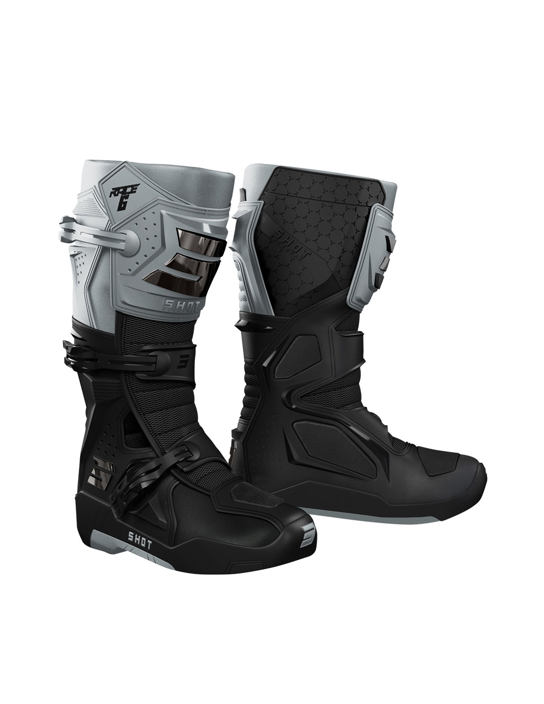 SHOT RACE 6 MOTOCROSS BOOTS BLACK_GREY_CHROME – 1 – Maximomoto PT