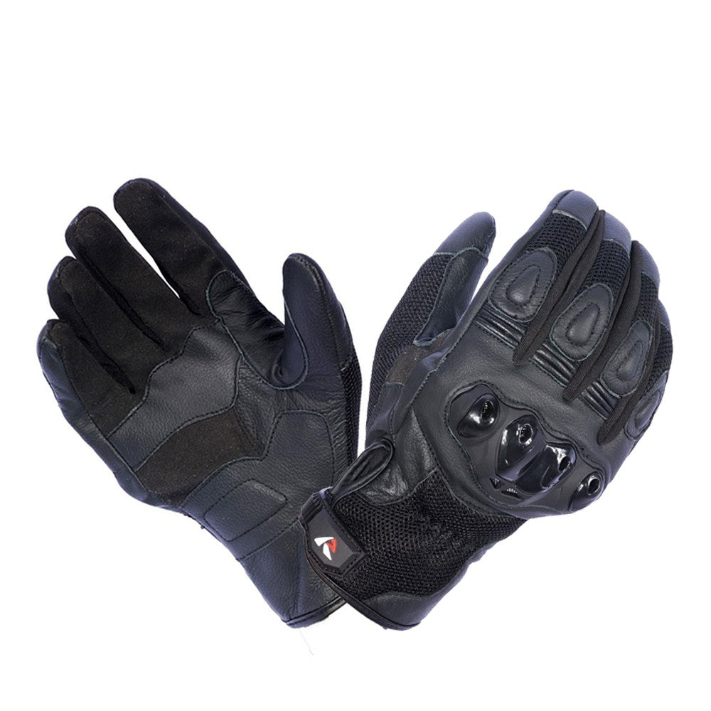 R-TECH AVIGNON Black Leather Motorcycle Gloves – 1 – Maximomoto PT