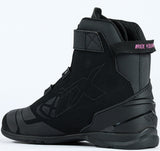 IXON BULL 2 WP MULHER MOTOCICLISTA CAVALGANDO BOTAS PRETAS FÚCSIA