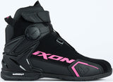 IXON BULL 2 WP MULHER MOTOCICLISTA CAVALGANDO BOTAS PRETAS FÚCSIA