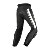 BELA ROCKET Couro Moto Homem Calças Preto Branco