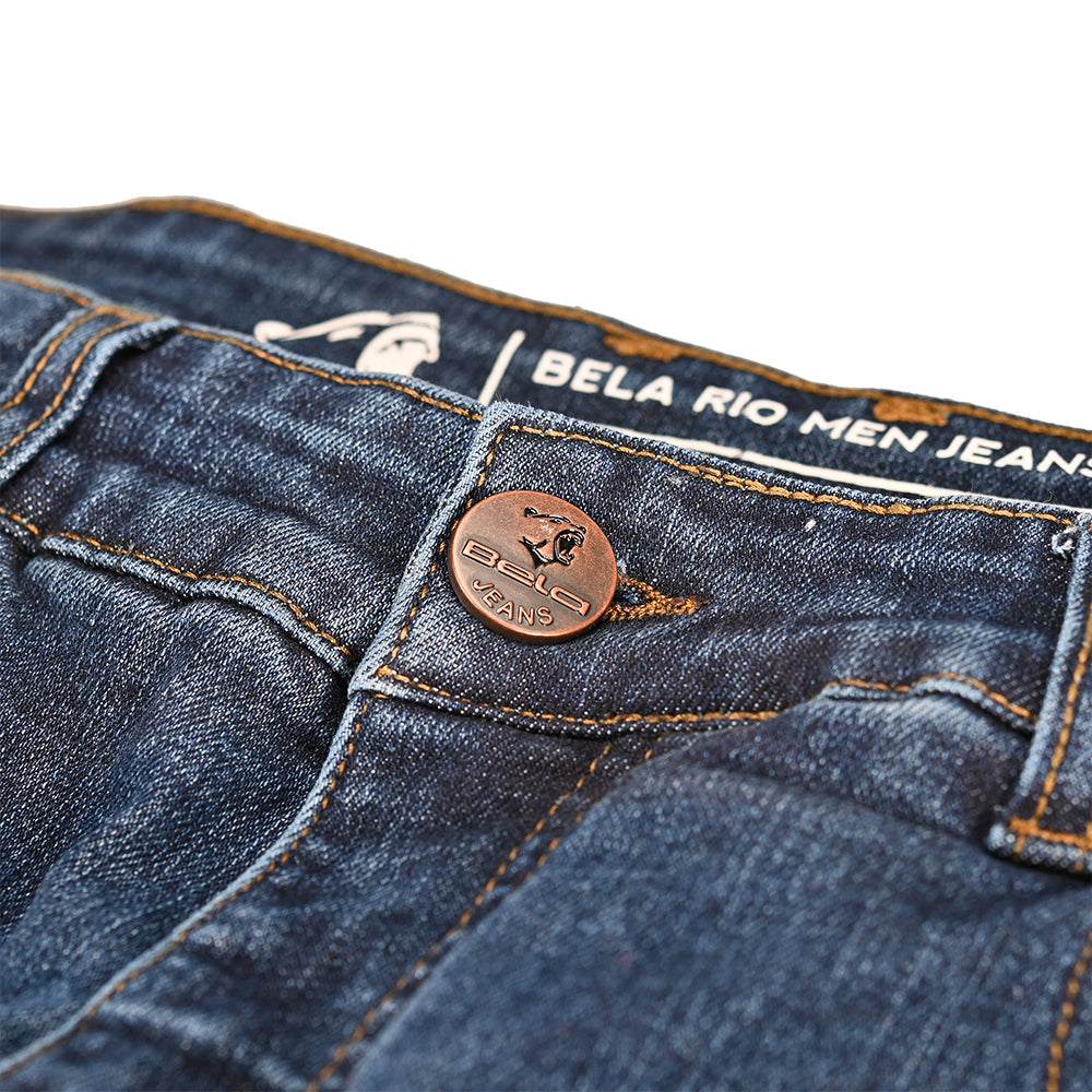 BELA RIO TIE & DY Jeans Moto Calcas Azul 34L