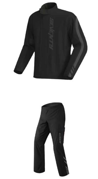SEVENTY SD-S5 Monsoon negro Traje de lluvia para motocicleta