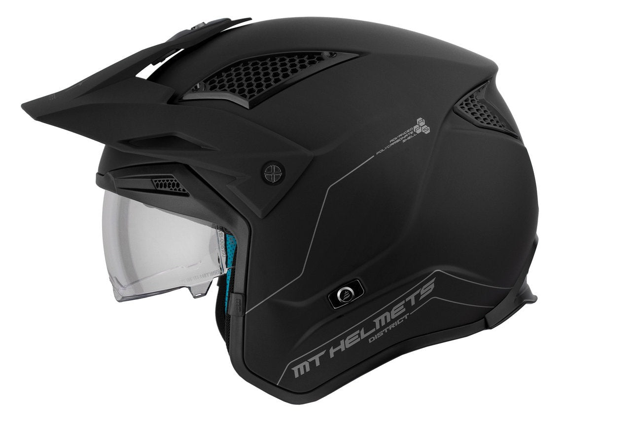 MT DISTRICT SV SOLID A1 MOTO ABERTO CAPACETE PRETO FOSCO