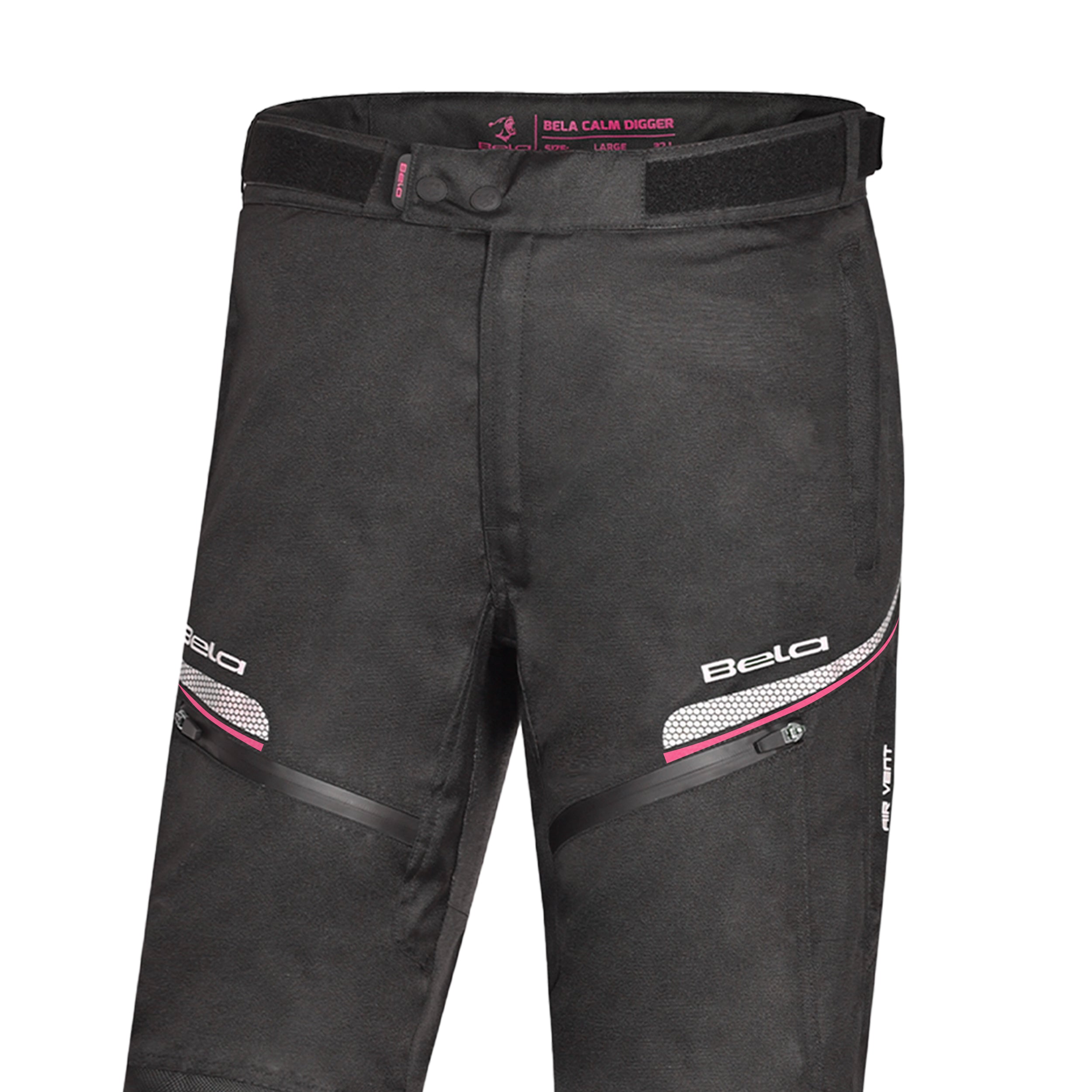 BELA CALM DIGGER Moto Textil Senhora Calcas Preto Rosa 30L