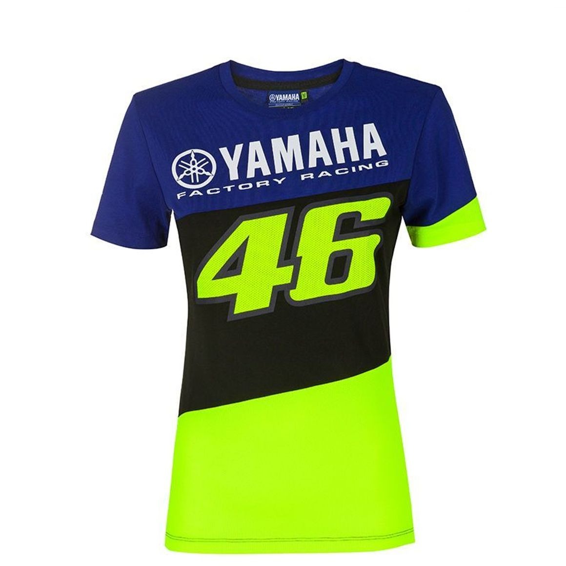 VR46 Yamaha Racing mujer Camiseta oficial de Valentino Rossi Azul/amarelo – 1 – Maximomoto PT