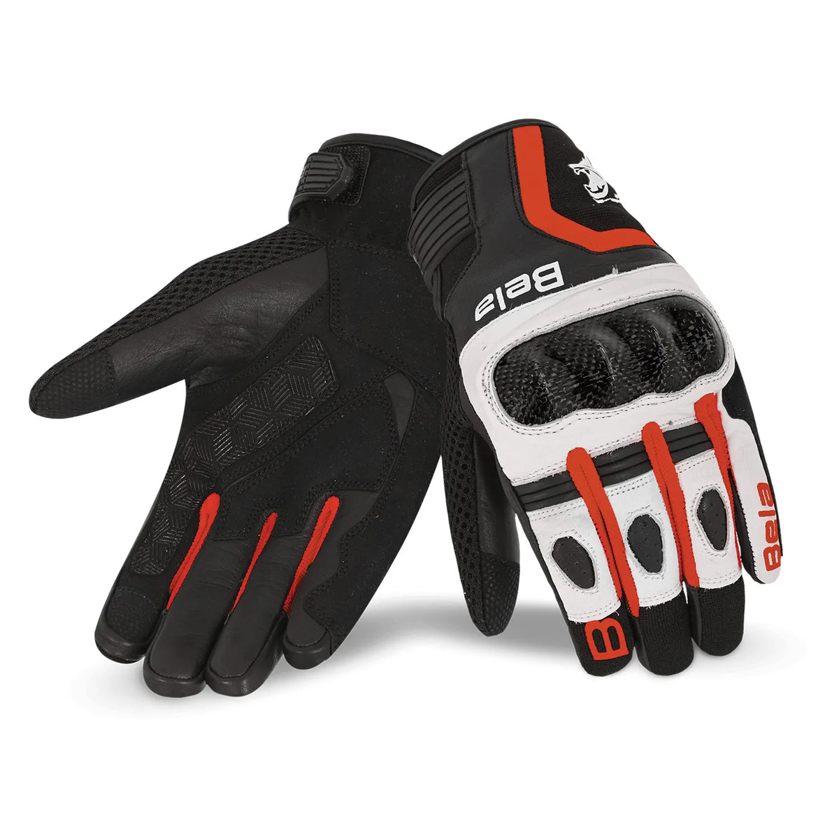 BELA AIR FLOW Women's Motorcycle Leather Gloves Black Red