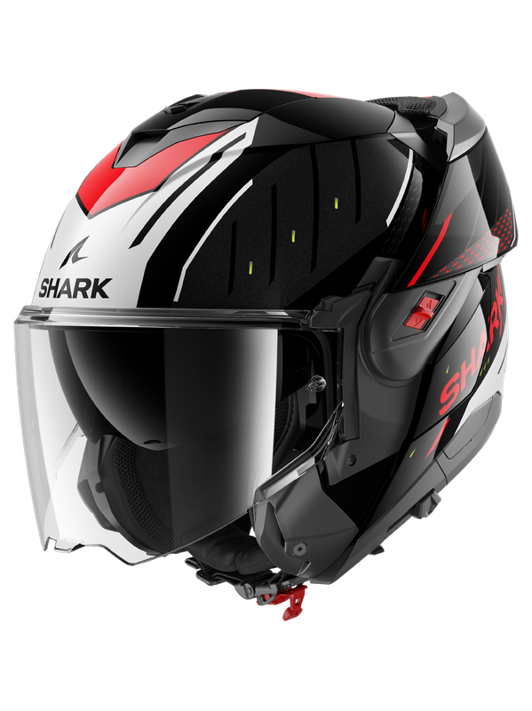 SHARK OXO RYDGER FOLDABLE MODULAR CASCO NEGRO PLATA ROJO – 2 – Maximomoto PT