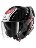 SHARK OXO RYDGER ABATIBLE MODULAR CASCO NEGRO PLATA ROJO