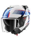 SHARK OXO SIEVE blanco cromado y azul motocicleta modular Casco