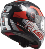 LS2 FF353 RAPID STRATUS GLOSS BLACK RED SILVER