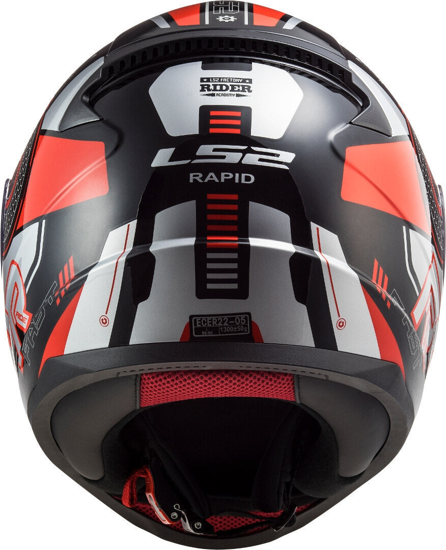 LS2 FF353 RAPID STRATUS CAPACETE INTEGRAL DE MOTO GLOSS PRETO VERMELHO SILVER – 5 – Maximomoto PT