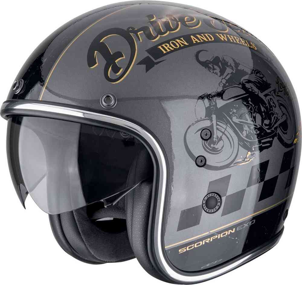 SCORPION BELFAST EVO DRIVE FAST ABIERTO CASCO Plata-Negro-Oro – 1 – Maximomoto PT