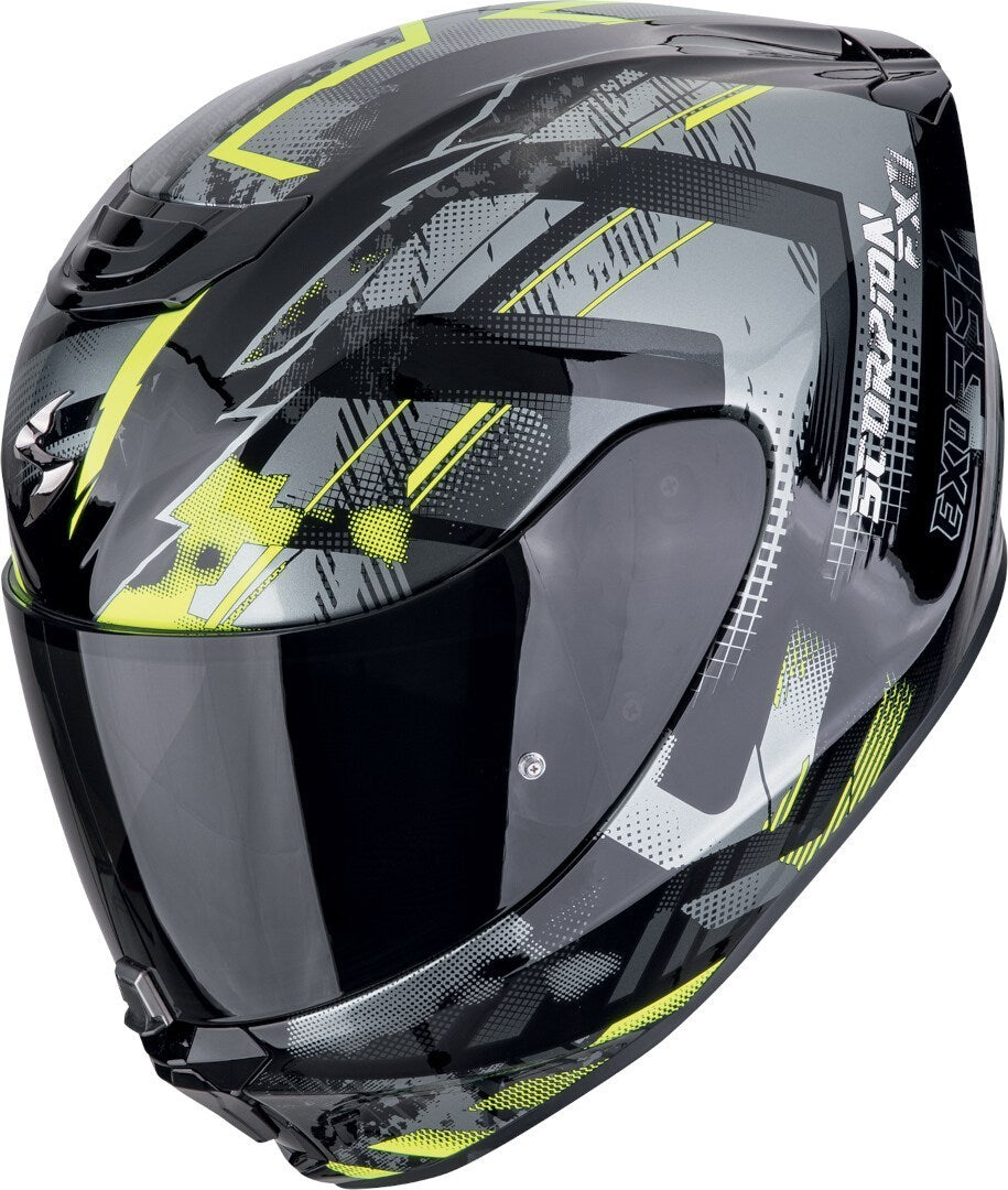 SCORPION CASCOS INTEGRALES EXO-391 CLUTTER NEGRO AMARILLO NEÓN