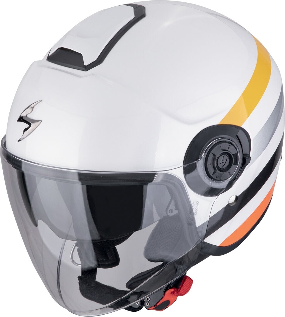 SCORPION EXO-CITY II BEE Urban Motorcycle Jet Casco Blanco Amarillo – 1 – Maximomoto PT